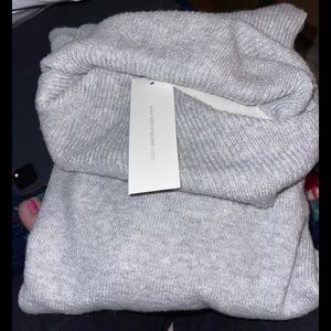 New Adyson Parker Grey Cold Shoulder Sweater Turtleneck